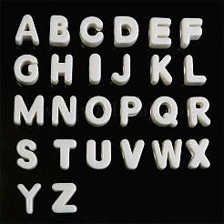 52個26スタイル不透明アクリルヨーロピアンビーズ  古いレース  大穴ビーズ  a～zの文字  20~21x8.5~20.5x13.5~14mm  穴：6mm  2個/スタイル&nbsp;OACR-SP0002-37