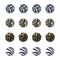 20個4色シリコンビーズ  ラウンド  ミックスカラー  14.5mm  穴：2mm  5個/カラー&nbsp;SIL-TA0001-08A