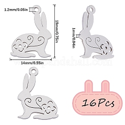 16Pcs 201 Stainless Steel Pendants&nbsp;STAS-SC0006-34