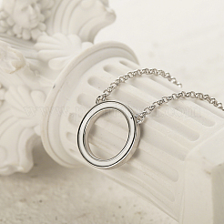 S925 Silver Geometric Circle Collarbone Necklace Fashion Simple Gentle&nbsp;JC3788