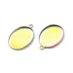 Ion Plating(IP) 304 Stainless Steel Pendant Cabochon Settings&nbsp;STAS-H378-06MC