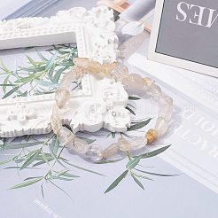 子供のための天然な黄色のアパタイトビーズストレッチブレスレット  内径：1-5/8インチ（4cm）&nbsp;BJEW-JB07031-07