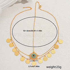 Elegant Zinc Alloy Vintage Flower Coin Tassel Hair Jewelry Brass Head Chains for Women Holiday and Party Wear&nbsp;YP6332