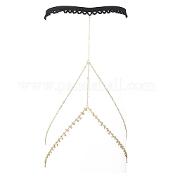Brass Double Layer Star Tassel Thigh Leg Chains&nbsp;AJEW-AN00639