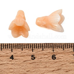 染色された合成珊瑚彫刻ビーズ  花  ライトサーモン  12.5~13x10~10.5mm  穴：1.2mm&nbsp;GG-CBA993E-02A-01