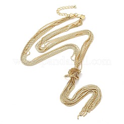 Brass Box Chains Lariat Necklace&nbsp;NJEW-P289-09G