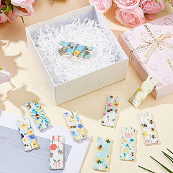 10個 10スタイルの花柄フェルトネックレスディスプレイカード  長方形  ミックスカラー  6.35x2.4x0.4cm  1個/スタイル&nbsp;DIY-SC0033-86C