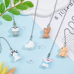 6Pcs 6 Styles Resin Dog Charms Ceiling Fan Pull Chain Extenders&nbsp;HJEW-DC00017