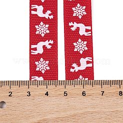 8 ロール 8 スタイル クリスマス プリント ポリエステル リボン セット  ギフトラッピング用のグログランリボン  ミックスカラー  5/8インチ（16mm）  5ヤード/ロール  1ロール/スタイル&nbsp;OCOR-A008-01