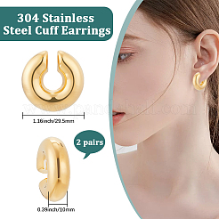 2 Pairs 304 Stainless Steel Cuff Earrings&nbsp;EJEW-BBC0001-78