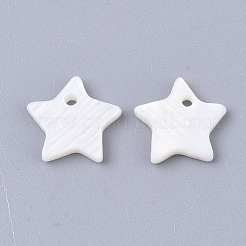 淡水シェルペンダント  スター  貝殻色  10x10.5x2mm  穴：1.2mm&nbsp;SHEL-S276-60A