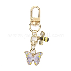 Butterfly Bees Alloy Enamel Pendant Decorations&nbsp;HJEW-JM02688-02