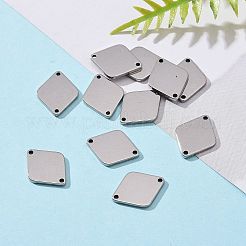 Tarnish Resistant Smooth Surface Stainless Steel Rhombus Stamping Blank Tag Links connectors&nbsp;LS-STAS-R064-72