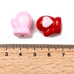不透明なアクリルビーズ  心の手袋  ミックスカラー  17.5x15.5x12mm  穴：3mm&nbsp;OACR-H054-11
