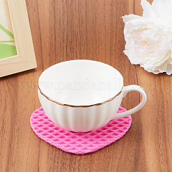 4Pcs 4 Colors Silicone Hot Resistant Cup Mats&nbsp;AJEW-GF0008-28A