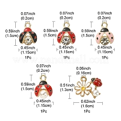 5Pcs 5 Styles Alloy Rhinestones Pendants&nbsp;ENAM-YW0003-37