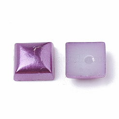 ABSプラスチックパール調カボション  正方形  ミディアム蘭  6x6x3.5mm  約5000個/袋&nbsp;SACR-R748-6x6mm-Z47