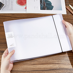 プラスチック収納ノート  試験用紙や教材の保管用  長方形  ホワイト  365x240x43mm&nbsp;AJEW-WH0825-002