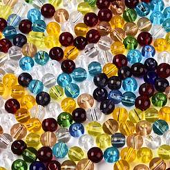 FGB透明ガラスシードビーズ  ラウンド  丸い穴  ミックスカラー  6~6.5mm  穴：1.2~1.5mm  約1600個/ポンド&nbsp;SEED-N013-01B-01