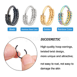 8Pcs 4 Colors Twisted Ring Hoop Earrings for Girl Women&nbsp;STAS-DC0008-52