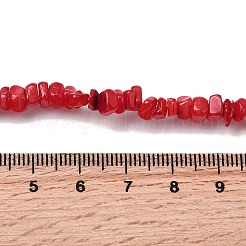 天然淡水シェルビーズ  染め  ナゲット  クリムゾン  4.5~9x4.5~7x1.5~5mm  穴：0.8mm  約163~165個/連  14.88~15.08''（37.8~38.3センチメートル）&nbsp;SHEL-B003-01C