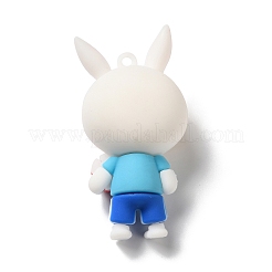 フィギュアプラスチック漫画大きなペンダント  ウサギのチャーム  DIYキーチェーン作成用  スター  60x32x24mm  穴：2.5mm&nbsp;X-PVC-Q095-04B