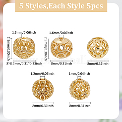 25Pcs 5 Styles Brass Hollow Beads&nbsp;KK-ME0001-81