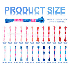 2 Sets 2 Styles Gradient Color 8-Ply Polycotton(Polyester Cotton Embroidery Floss&nbsp;OCOR-TA0001-75