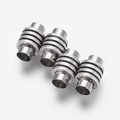304ステンレススチール製マグネット留め具、接着端付き  コラム  ミックスカラー  16x10mm  穴：6mm&nbsp;STAS-F124-01
