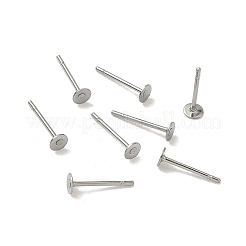 Non-Tarnish 316 Surgical Stainless Steel Flat Round Blank Peg Stud Earring Settings&nbsp;STAS-R073-06G