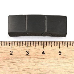 イオンプレーティング（IP）316外科用ステンレス鋼製マグネット留め具、接着端付き  艶消し  長方形  マットなスタイル  ブラック  43.5x14x8mm  穴：12x6mm&nbsp;STAS-F269-03MB-01