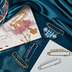 32Pcs 4 Colors Iron Brooch Findings&nbsp;IFIN-SC0001-81