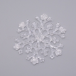 アクリル透明ペンダント  スノーフレーク  ロープ付き  クリスマスのために  透明  85x75x3mm  ロープ：185~190x0.6mm&nbsp;TACR-WH0001-19A