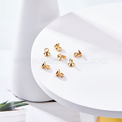 真鍮製ペンダントベイル  長持ちメッキ  18KGP本金メッキ  4x3.5mm  穴：2mm  20個/セット&nbsp;KK-BC0003-85G