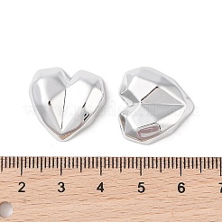 Ccbプラスチックカボション  多面カット  ハート  プラチナ  18.5x19x6mm&nbsp;KY-C020-01P