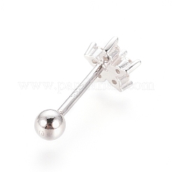 Anti-Tarnish Rhodium Plated 925 Sterling Silver Barbell Cartilage Earrings&nbsp;STER-I018-03P