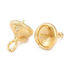 Rack Plating Brass Micro Pave Clear Cubic Zirconia Cup Peg Bails&nbsp;ZIRC-L098-048G