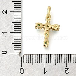 Brass Pave Clear Cubic Zirconia Pendants&nbsp;KK-M101-01G-03