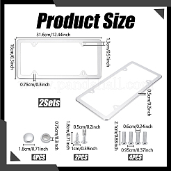 ステンレス製装飾フレーム  ナンバープレート用  ネジとナット付き  長方形  ステンレス鋼色  316x160x5mm&nbsp;AJEW-WH0696-621