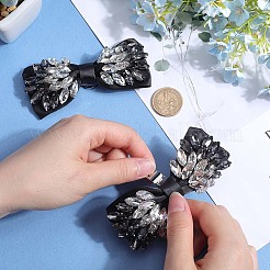 ちょう結び不織布靴の装飾  取り外し可能な合金ラインストーン靴バックルクリップ  クリスタル  53x106x17mm&nbsp;FIND-WH0139-290C