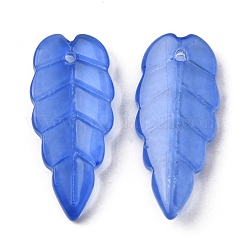 透明なランプワークペンダント  葉  ミックスカラー  23x10x2.2~2.5mm  穴：1.3mm&nbsp;LAMP-CJC0002-61