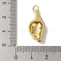Rack Plating Brass Micro Pave Cubic Zirconia Pendants&nbsp;KK-U027-09-04G