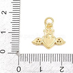 Valentine's Day Brass Micro Pave Clear Cubic Zirconia Pendants&nbsp;KK-H273-39G-02