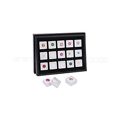 イミテーションレザーボックス  アクリルボックス付き  ホワイト  21x15.4x2.85cm&nbsp;CON-WH0084-98A
