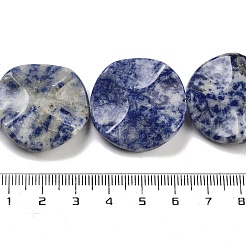 天然ブルースポットジャスパービーズ連売り  ウェーブフラットラウンド  29~30x29.5~30.5x7~7.5mm  穴：1mm  約13~14個/連  15.35''~16.34''（39~41.5センチメートル）&nbsp;G-Z061-B07-02