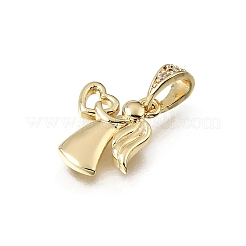 Brass Micro Pave Clear Cubic Zirconia Charms&nbsp;CU-L001-14G-05
