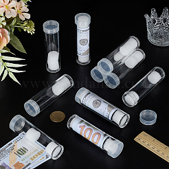 コラムプラスチックコインコレクション  スポンジで  コイン収納ボトル  透明  29x102mm  内径：25mm&nbsp;CON-WH0115-05B