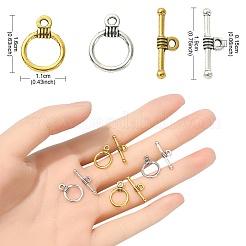 20Pcs 2 Colors Tibetan Style Alloy Toggle Clasps&nbsp;FIND-YW0004-23
