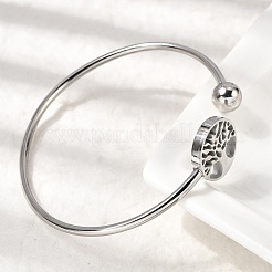 304 Stainless Steel Cuff Bangles for Women&nbsp;BJEW-D436-02P