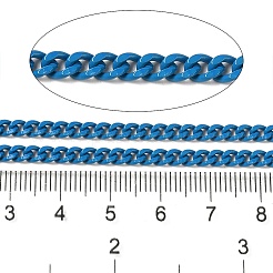 スプレー塗装された304ステンレス鋼カーブチェーン  スプールで  溶接されていない  ドジャーブルー  5x3.5x1.6mm&nbsp;STAS-B067-05B-05
